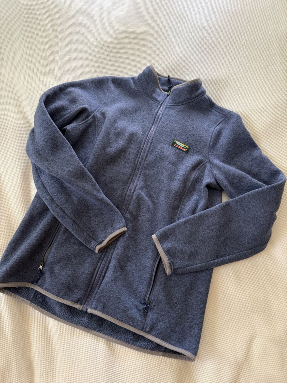 L.L. Bean Women's Navy Blue Full-Zip Fleece Utility Jacket